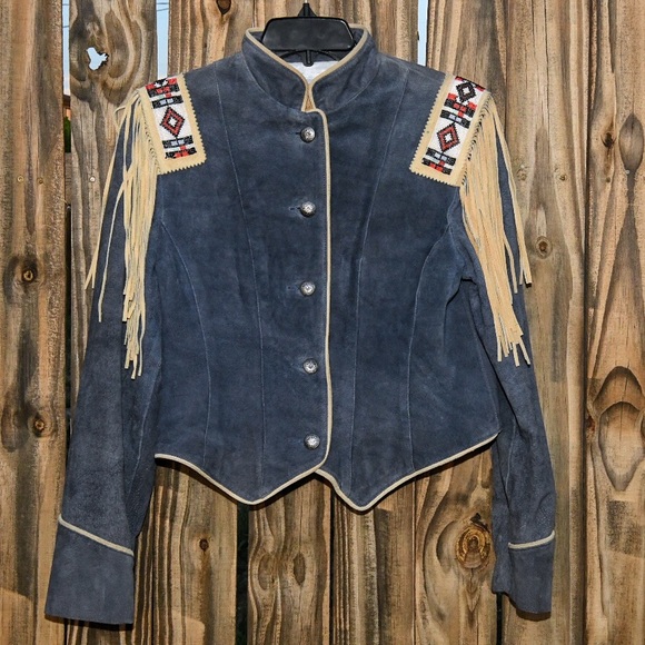 Frontier Collection Jackets & Blazers - Frontier Collection beaded Suede Southwestern SZ M